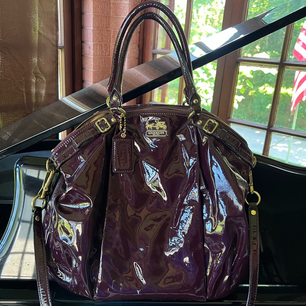 Plum Coach Madison Lindsey Satchel/Handbag
